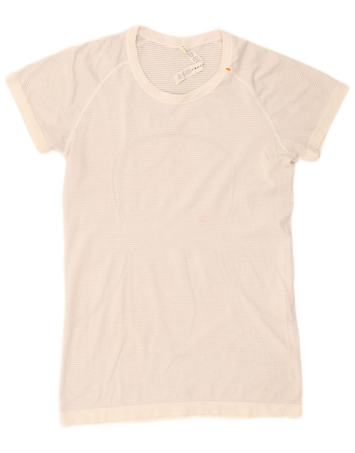 Lululemon Damen T-Shirt Top US 10 Large Weiß Nylon