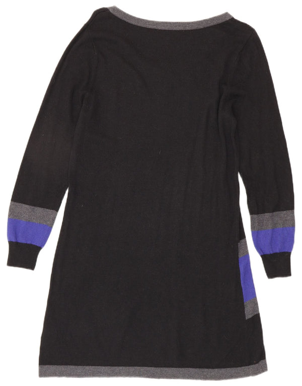 Marks & Spencer Damen Pulloverkleid UK 14 Mittelschwarze Colourblock-Viskose