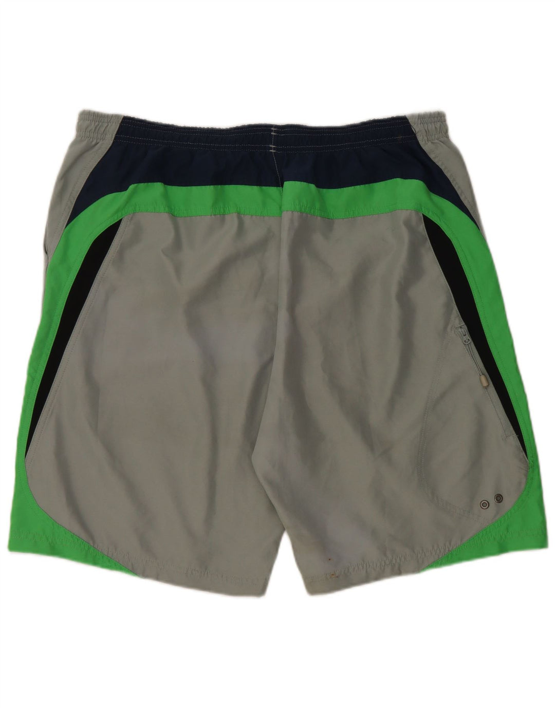 REEBOK Herren-Badeshorts XL, grünes Colourblock-Polyester