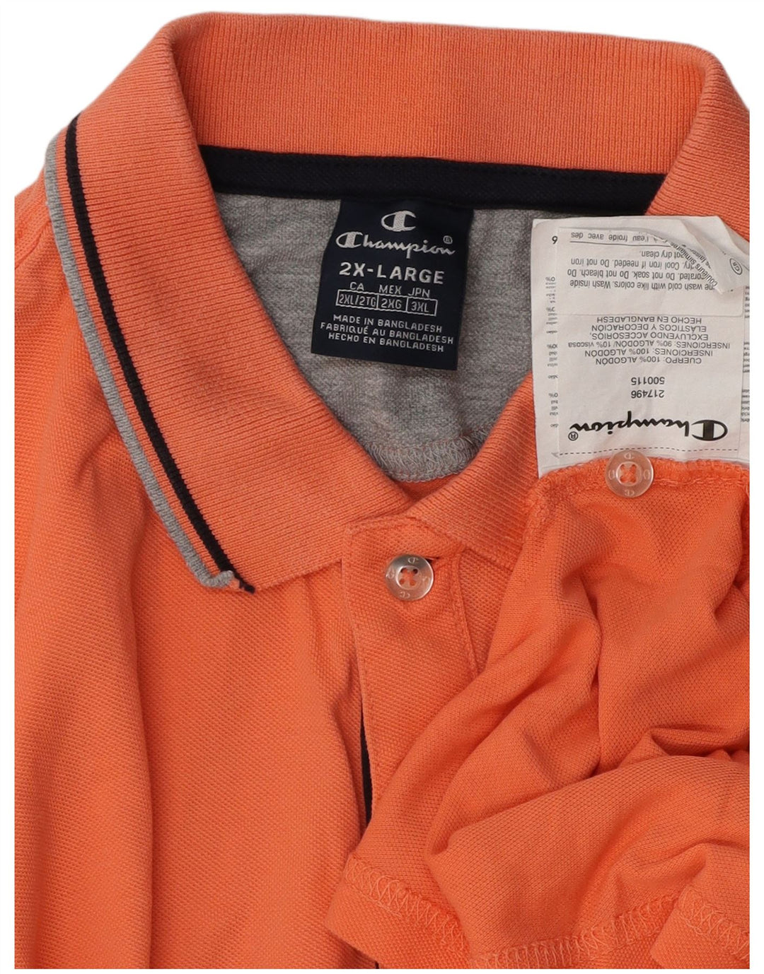 Champion Herren Poloshirt 2XL Orange Baumwolle