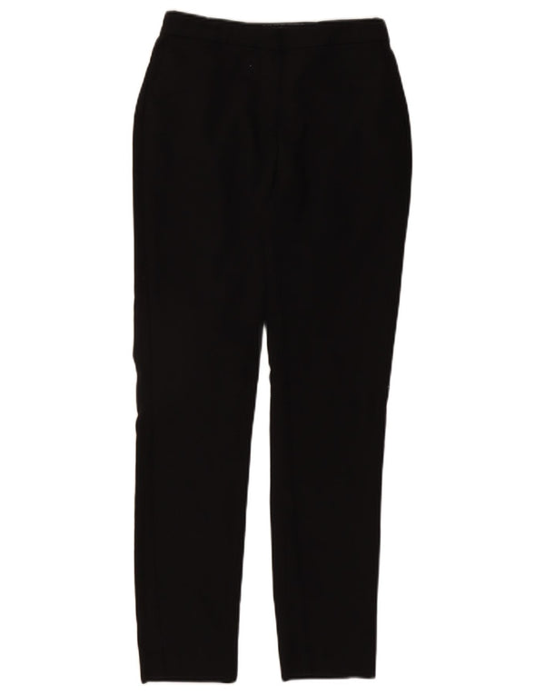 Zara Damen Slim Chino-Hose XS W24 L28 Schwarz gepunktete Baumwolle