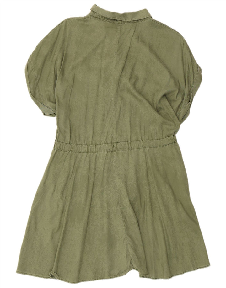 Zara Damen Basic Kleid UK 14 Large Khaki