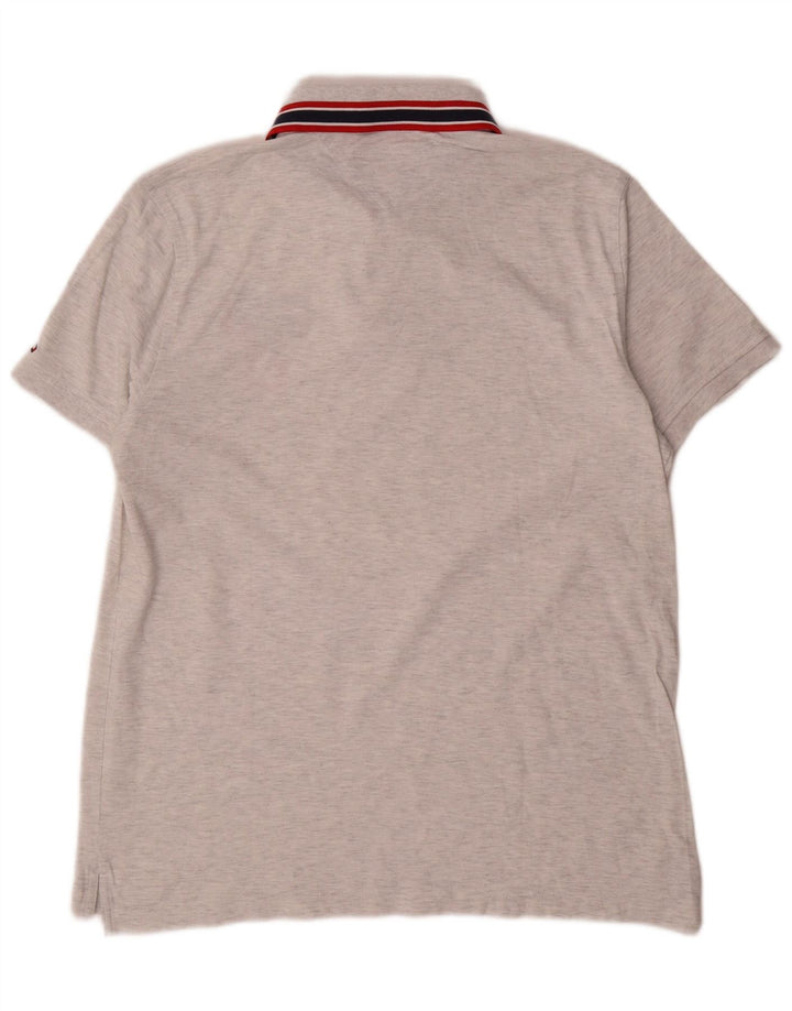 Tommy Hilfiger Herren-Poloshirt mit Grafik, groß, grau meliert
