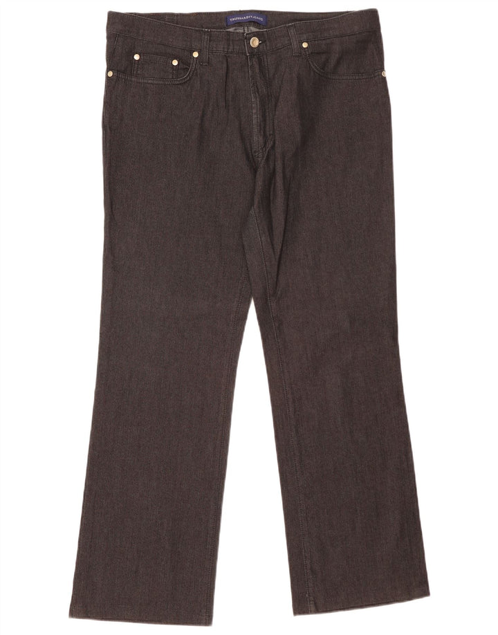 Trussardi Damen Bootcut Jeans W34 L29 Schwarze Baumwolle