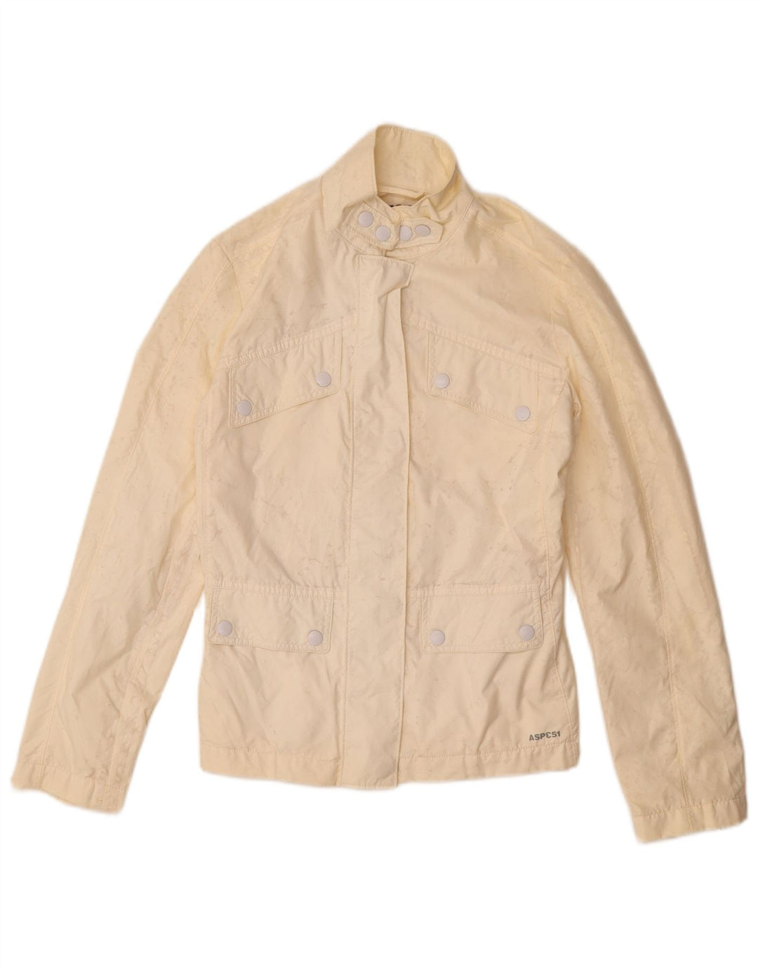 Vintage Damen Utility Jacke UK 6 XS Beige Nylon