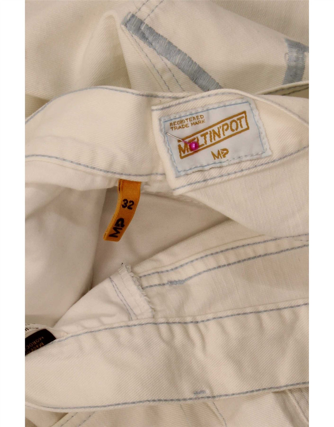 Meltin' Pot Herren Straight Jeans W32 L33 Weiß