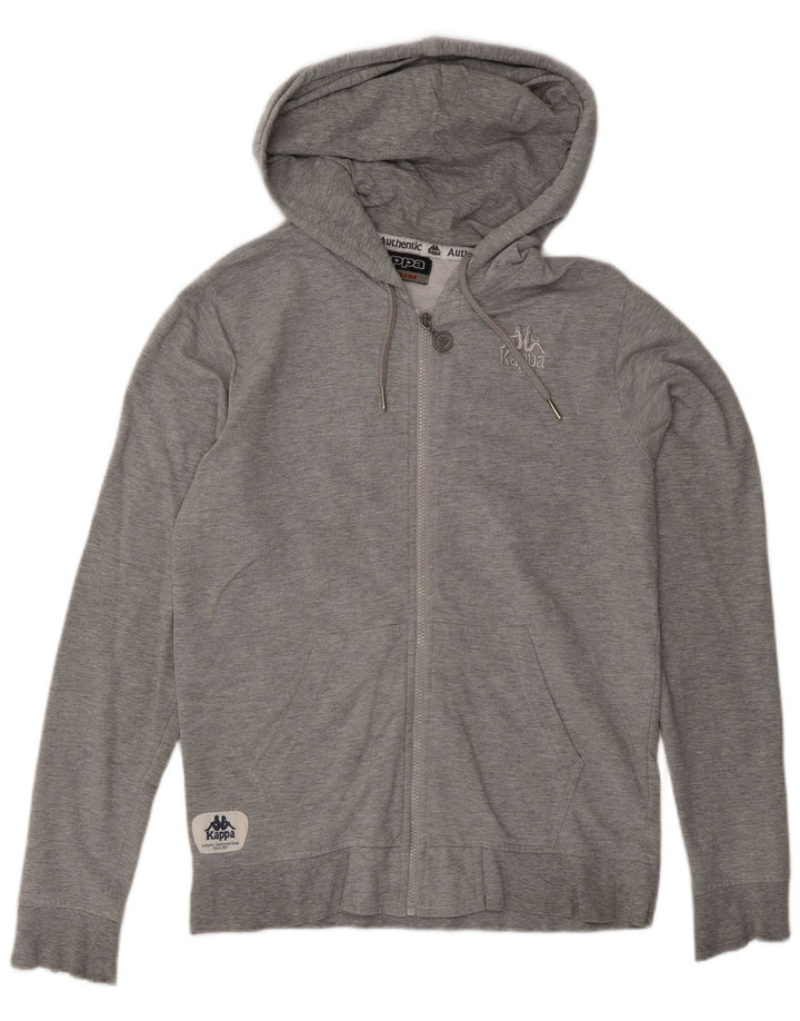 Kappa Herren-Kapuzenpullover mit Reißverschluss, mittelgraue Baumwolle
