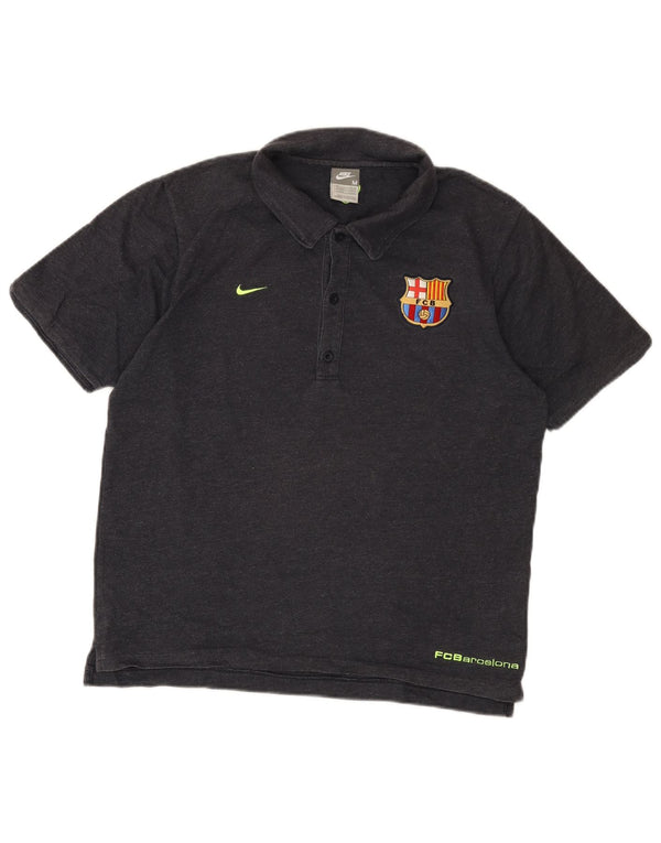 Nike Herren Barcelona Graphic Poloshirt UK 39/41 Medium Marineblau Baumwolle