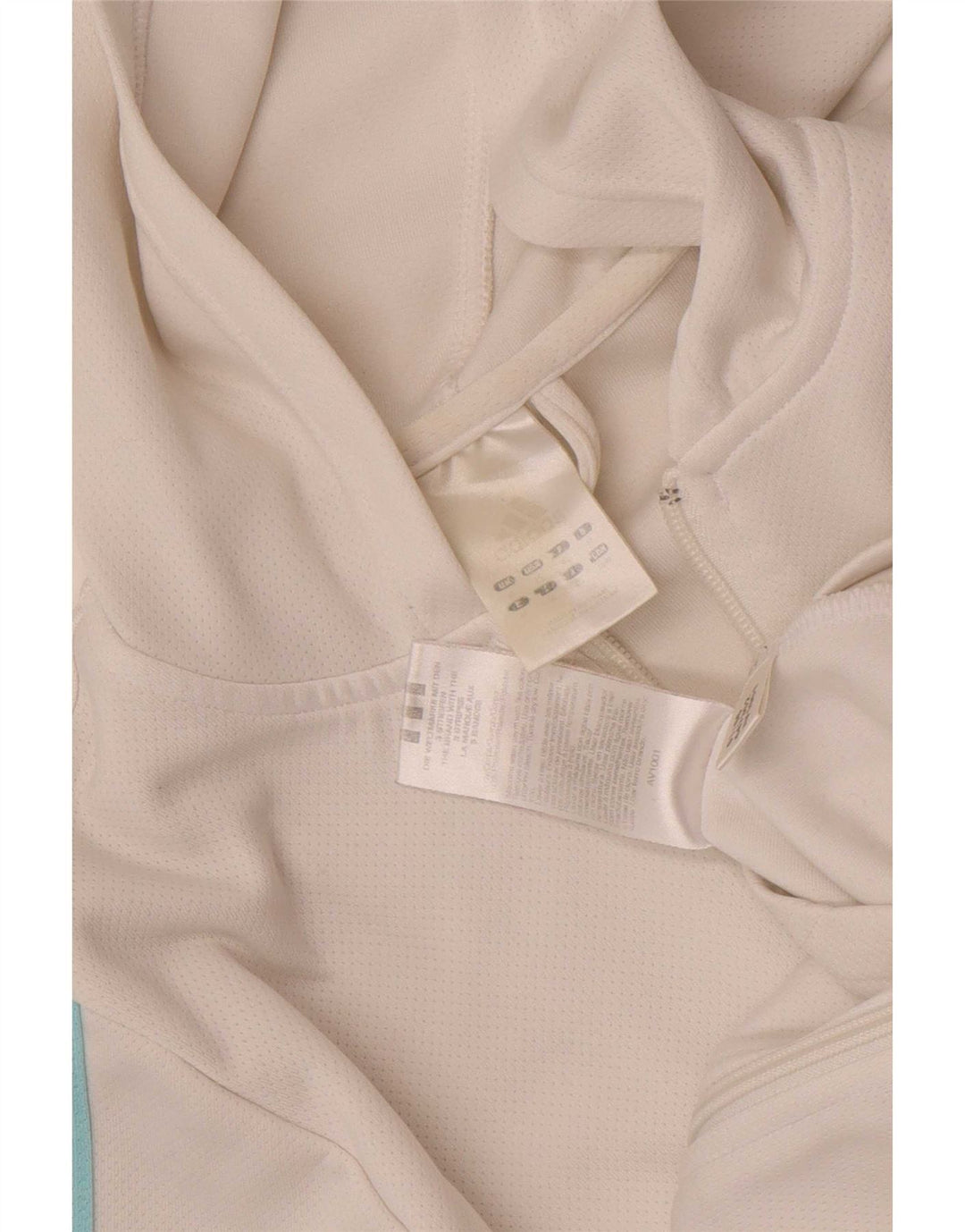 Adidas Damen Zip Hoodie Pullover UK 12 Mittelweißes Polyester