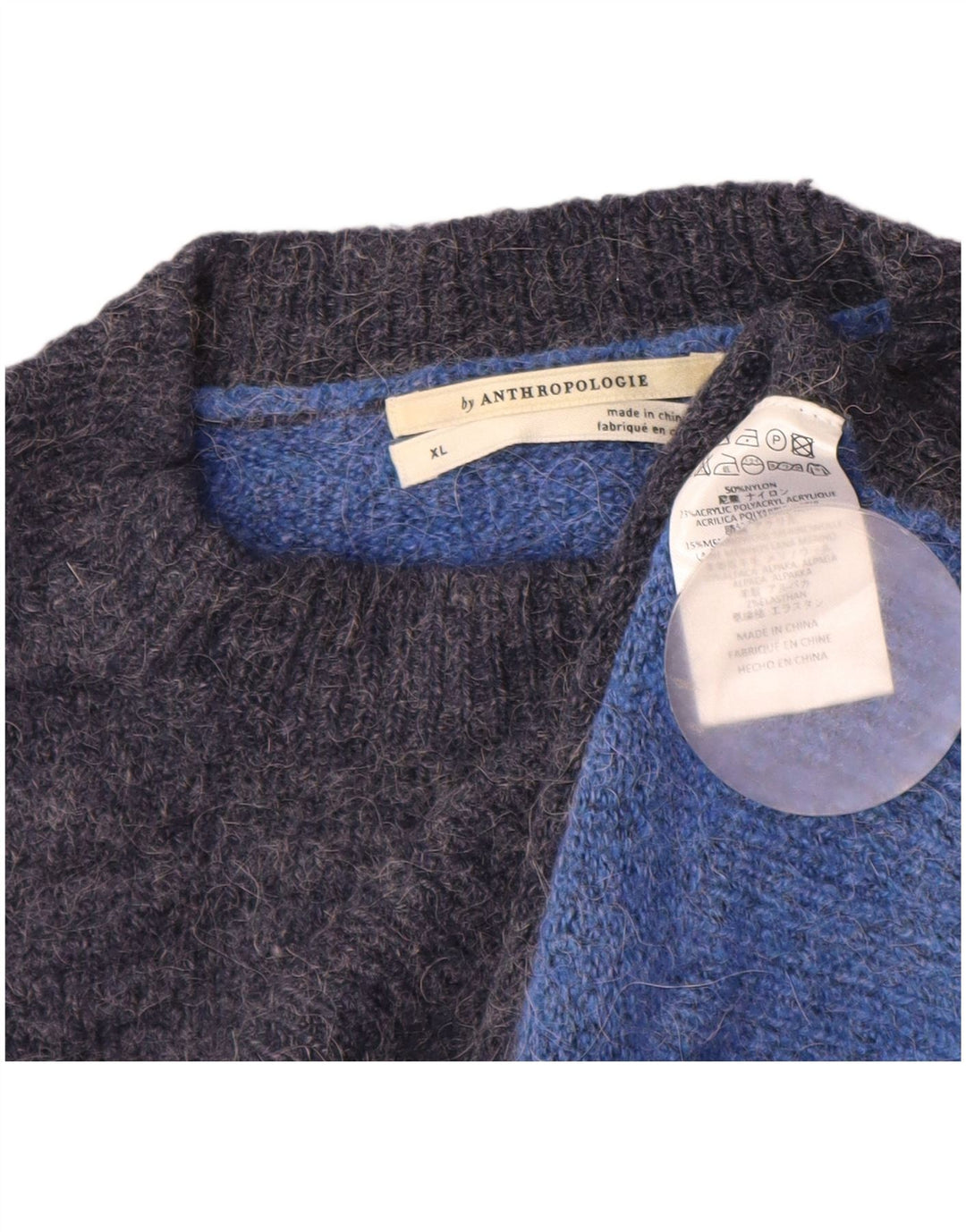 ANTHROPOLOGIE Damen-Pullover mit Rundhalsausschnitt, Gr. 18, XL, Marineblau