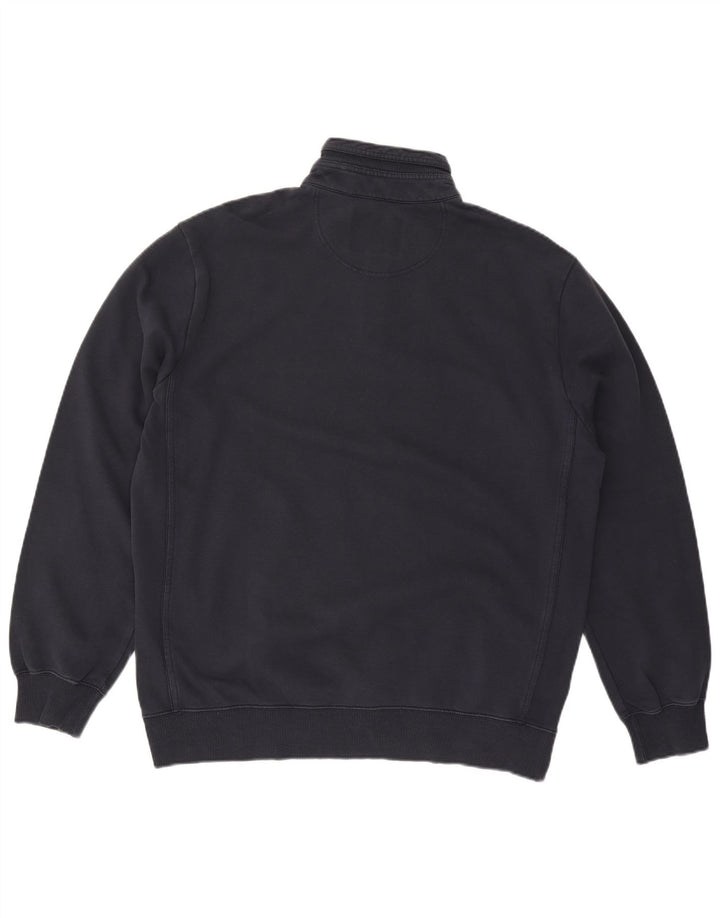 CHAMPION Mens Graphic Zip Neck Sweatshirt Jumper 2XL Navy Blue Vintage Champion and Second-Hand Champion from Messina Hembry 