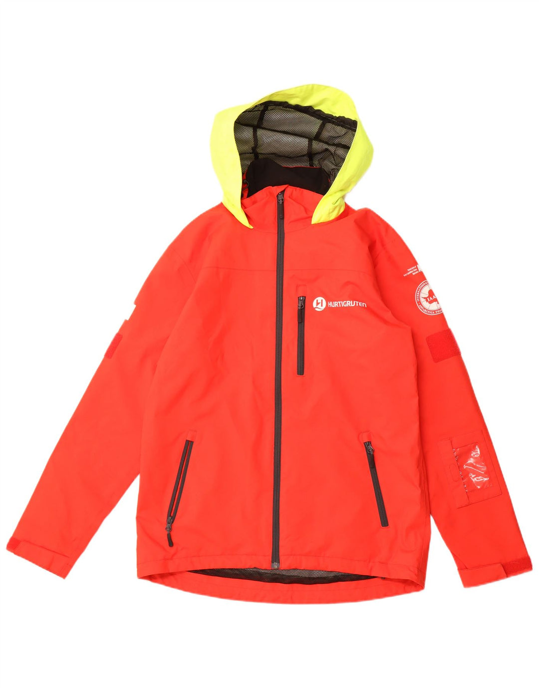 HELLY HANSEN Herren-Regenjacke mit grafischer Kapuze, UK 36, Größe S, Rot, Farbblock
