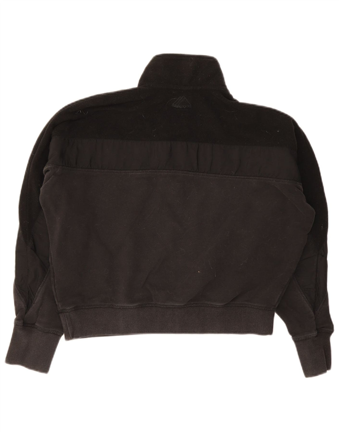 Superdry Damen Übergroßer Crop-Sweatshirt-Pullover UK 12 Medium Schwarz