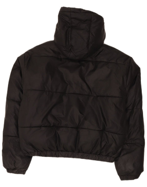 Ellesse Damen-Kapuzen-Übergröße, wattierte Jacke, UK 12, Mittelschwarz, Polyester