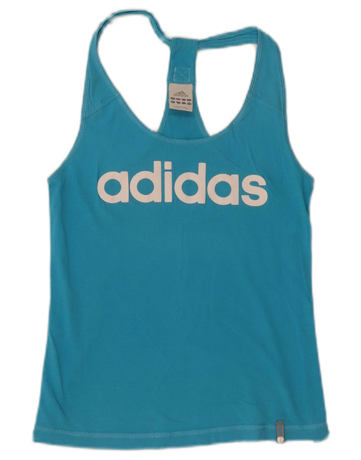 Adidas Damen Graphic Vest Top UK 12 Mittelblau