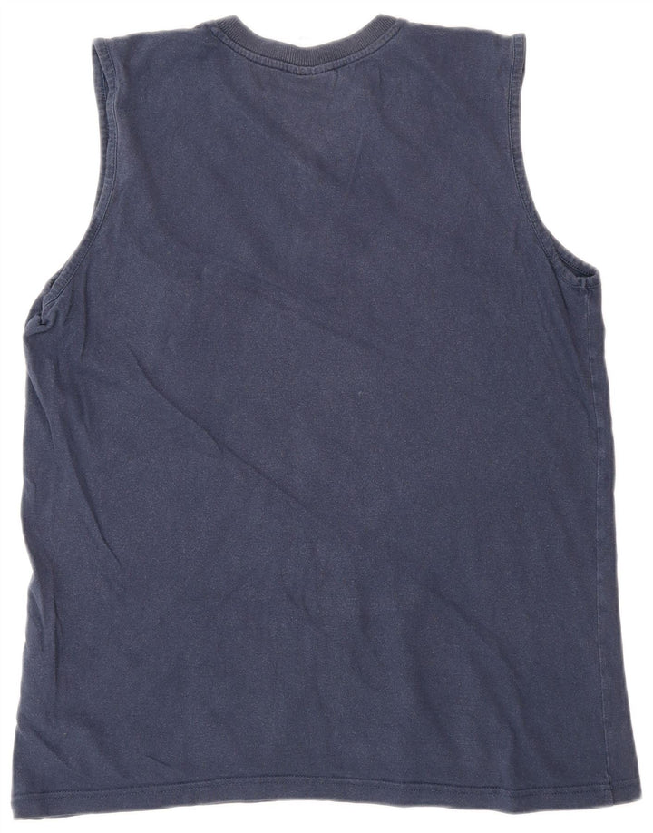 Umbro Herren-Trägershirt aus mittelblauer Baumwolle in Marineblau