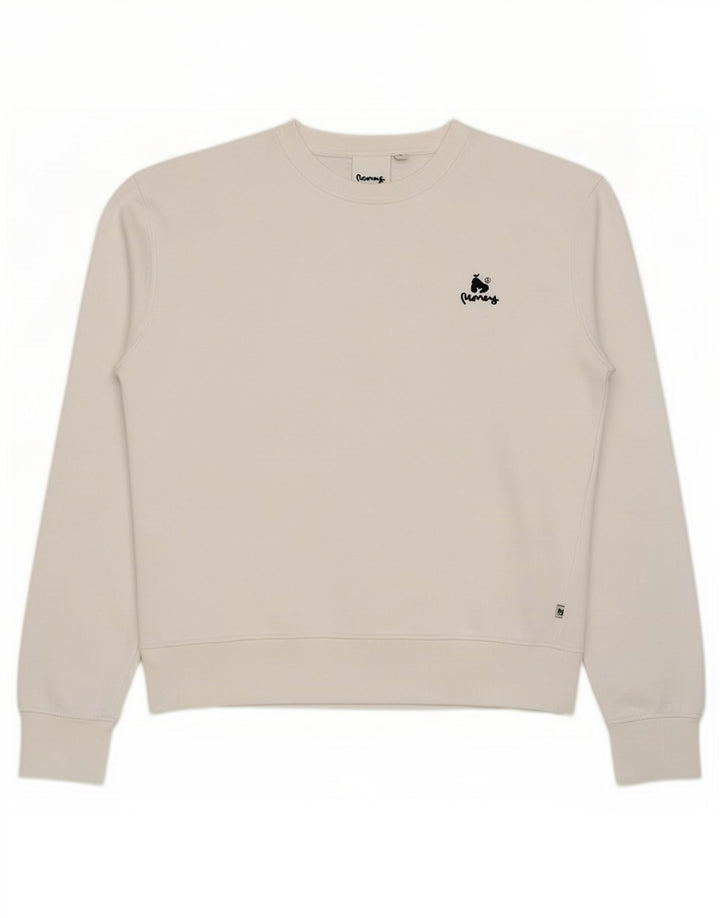 Money Herren-Sweatshirt-Pullover aus mittelweißer Baumwolle