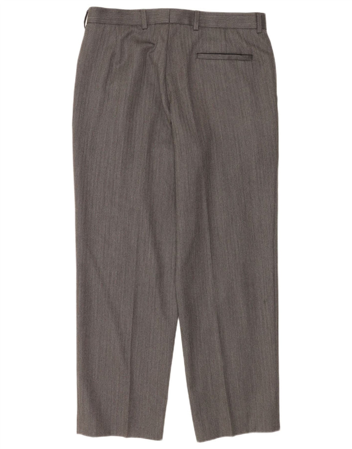 Gerade Herren-Anzughose von Marks & Spencer, W34, L29, graue Wolle