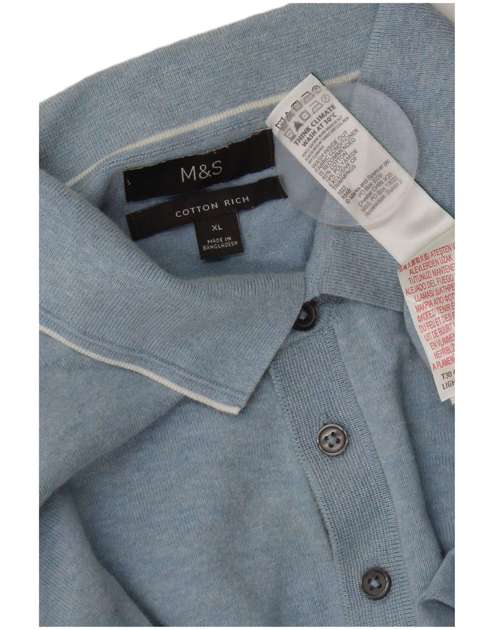 Marks & Spencer Herren Poloshirt XL Blau Baumwolle