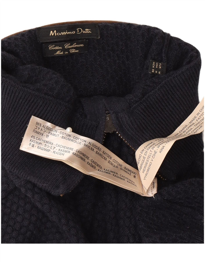 Massimo Dutti Herren-Strickjacke aus mittelblauer Baumwolle