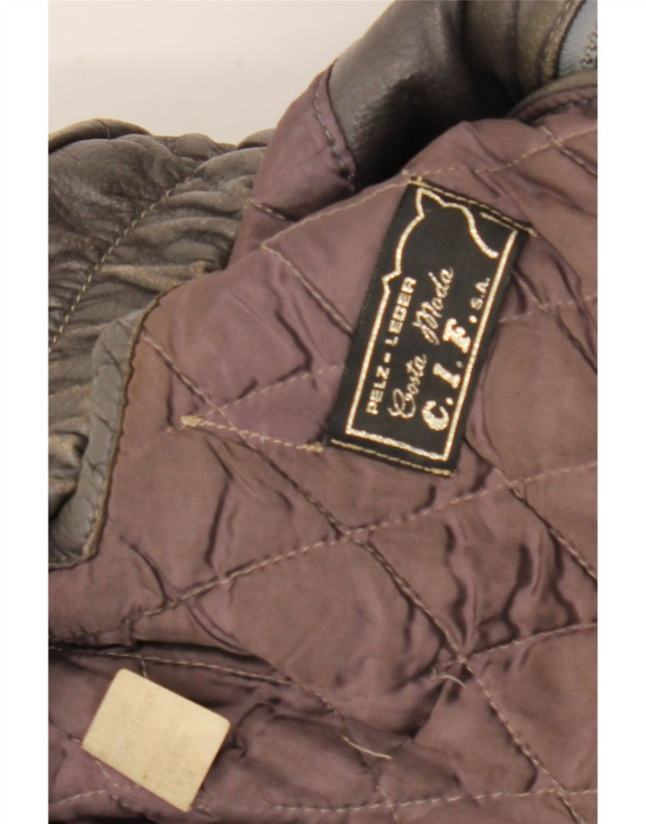 Vintage Herren Lederjacke UK 36 Kleines braunes Leder