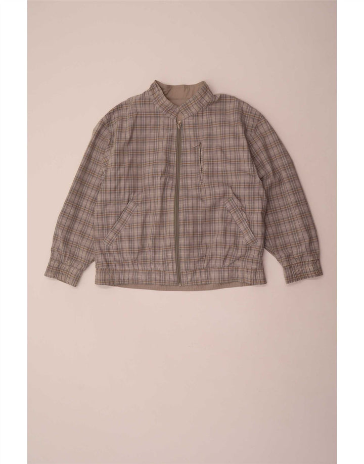 Vintage Herren Wendejacke UK 40 Large Grau Polyester