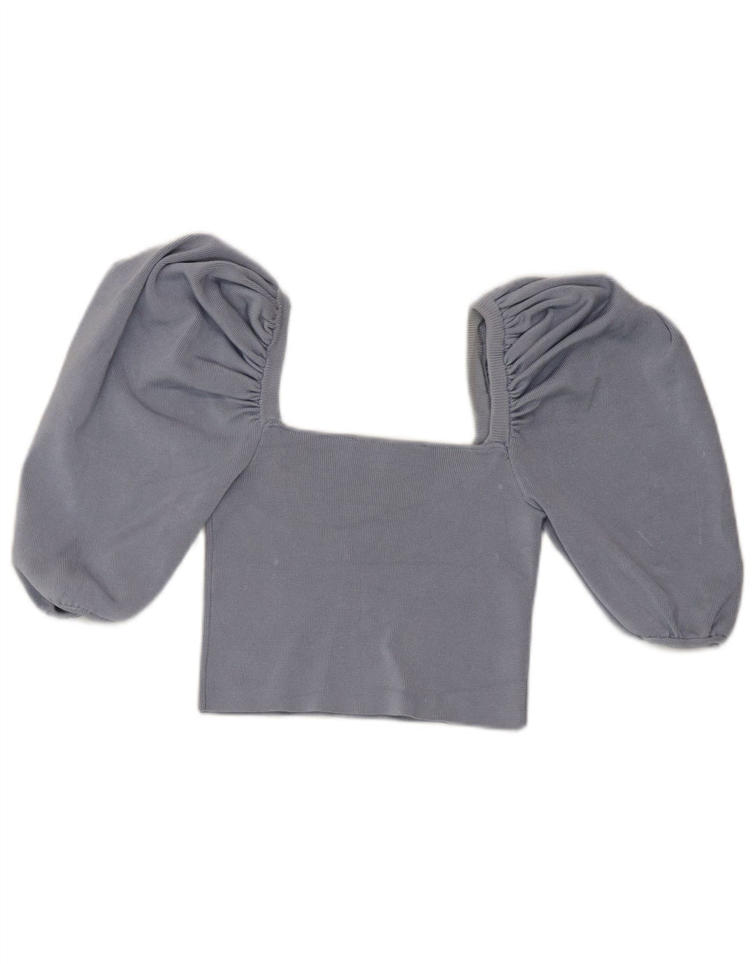 Zara Damen Crop Off Shoulder Top UK 8 Small Blaue Viskose