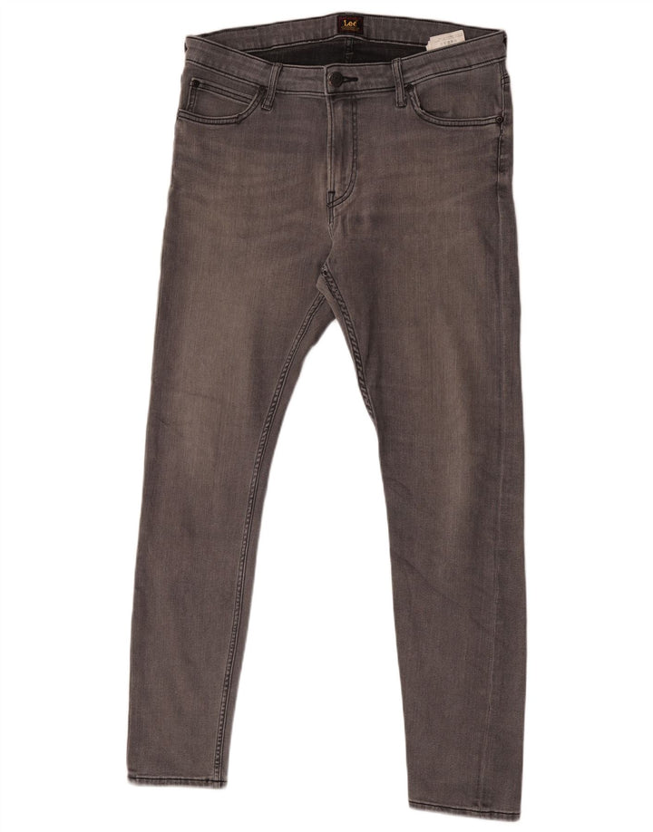 Lee Herren Malone Skinny Jeans W34 L32 Graue Baumwolle
