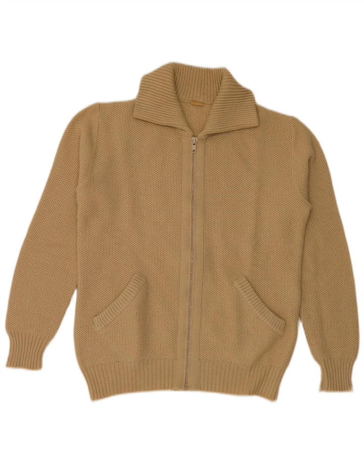 Gordon Herren-Cardigan-Pullover aus mittelbeigem Polyester