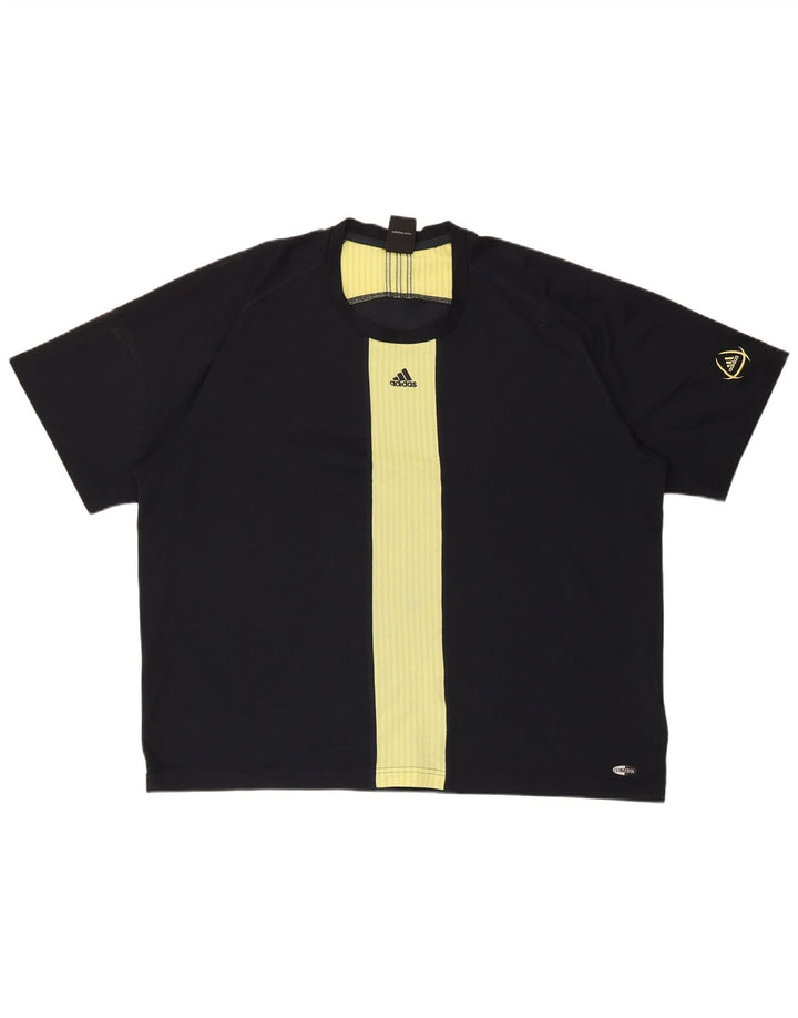 ADIDAS Herren Climacool T-Shirt Top 2XL Schwarz Colourblock Polyester