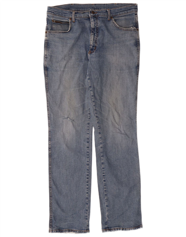 Wrangler Herren Straight Jeans W36 L34 Blue Cotton Classic