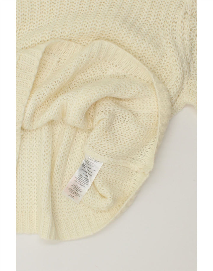 VINTAGE Womens Oversized Crew Neck Jumper Sweater UK 16 Large Off White Vintage Vintage and Second-Hand Vintage from Messina Hembry 