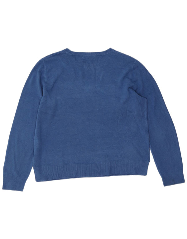Marks & Spencer Damen-Pullover mit U-Boot-Ausschnitt, Gr. 18, XL, Blau, Acryl