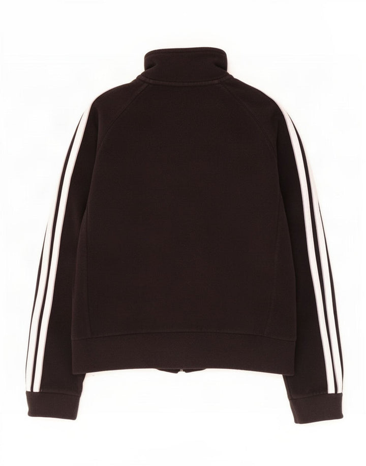 Adidas Damen Fleece-Trainingsanzug-Top-Jacke UK 12 Mittelschwarzes Polyester