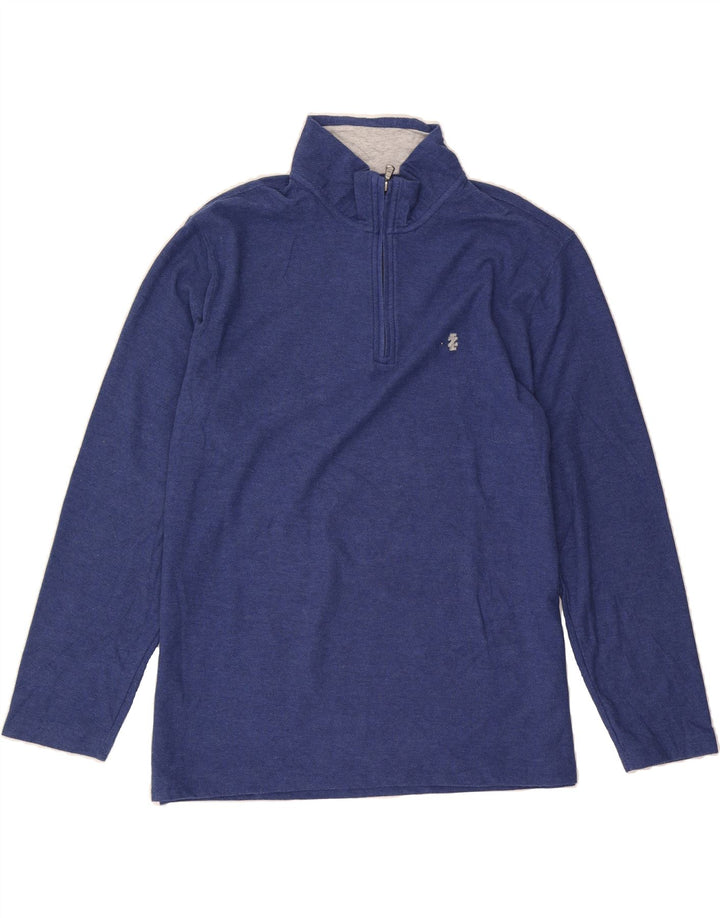 IZOD Mens Zip Neck Top Long Sleeve Large Blue Cotton Vintage Izod and Second-Hand Izod from Messina Hembry 