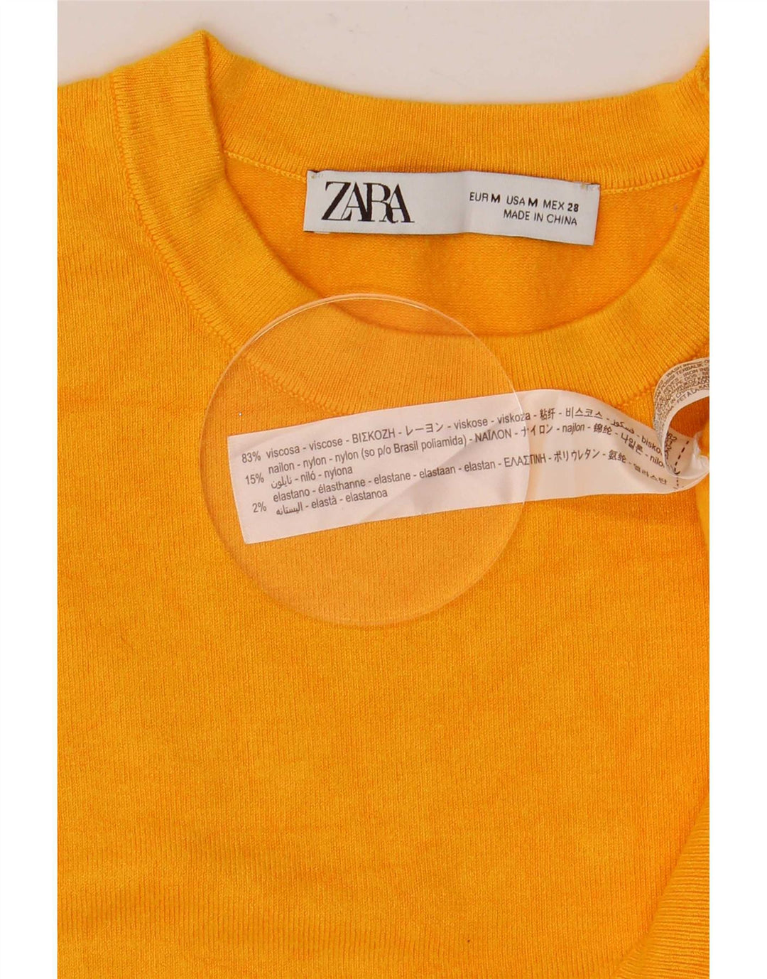 Zara Damen Weste Tank Top UK 12 Mittelgelbe Viskose