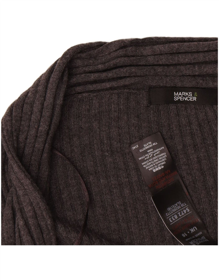 Marks & Spencer Damen Longline Open Cardigan Pullover UK 18 XL Grau