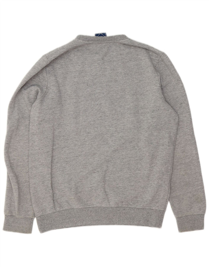 SUPERDRY Herren-Sweatshirt mit grafischem Muster, groß, grau gesprenkelte Baumwolle