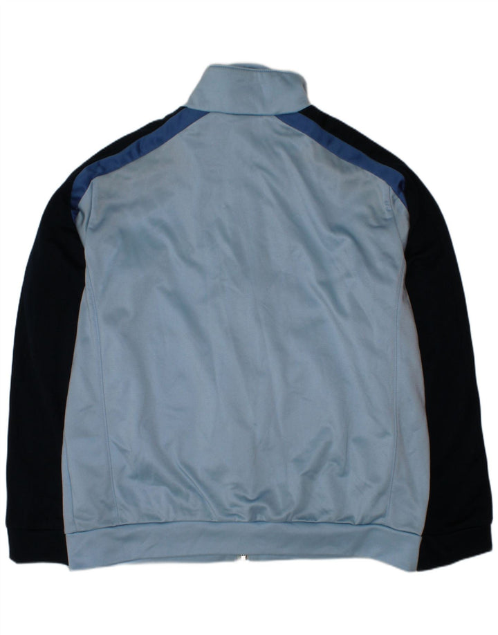 ADIDAS Jungen-Trainingsanzug-Top-Jacke, 11–12 Jahre, blaues Colourblock-Polyester