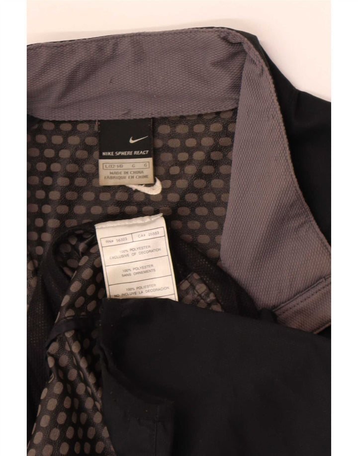 Nike Damen-Trainingsanzugoberteil, US-Größe 12/14, großes schwarzes Colourblock-Polyester