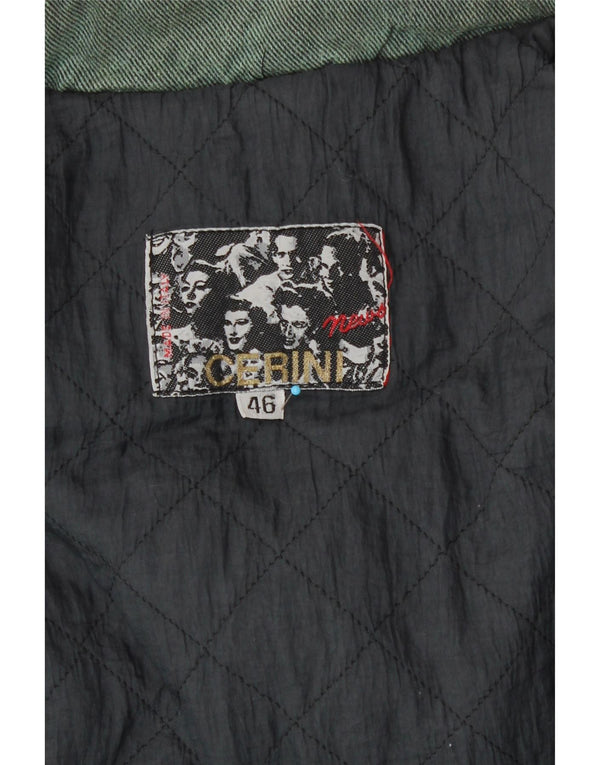 Ernestina Cerini Damen Kapuzen-Windbreakerjacke IT 46 Large Grün 90er Jahre