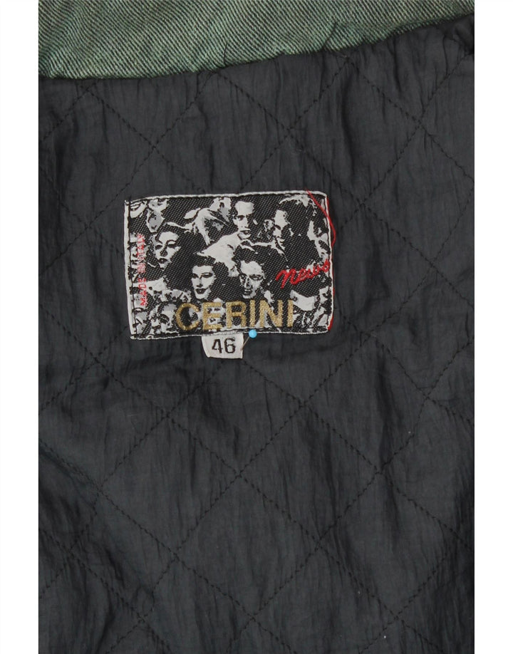 Ernestina Cerini Damen Kapuzen-Windbreakerjacke IT 46 Large Grün 90er Jahre