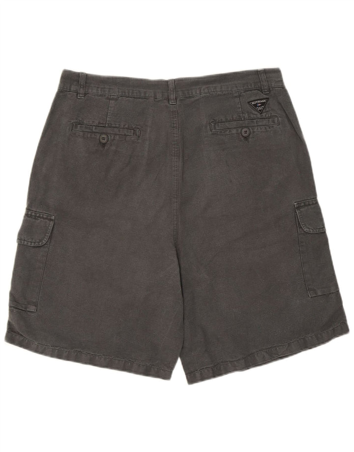 OUTRAGE Mens Cargo Shorts IT 54 2XL W36 Grey Cotton