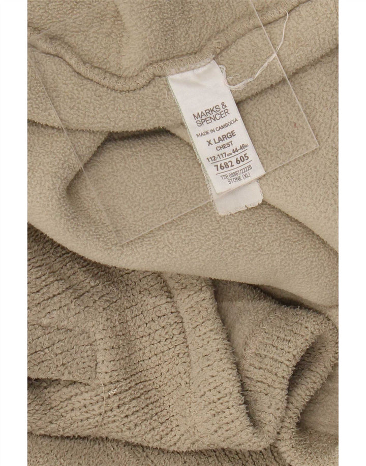 Marks & Spencer Herren-Trainingsanzug, Oberteil, Jacke, XL, Beige, Polyester