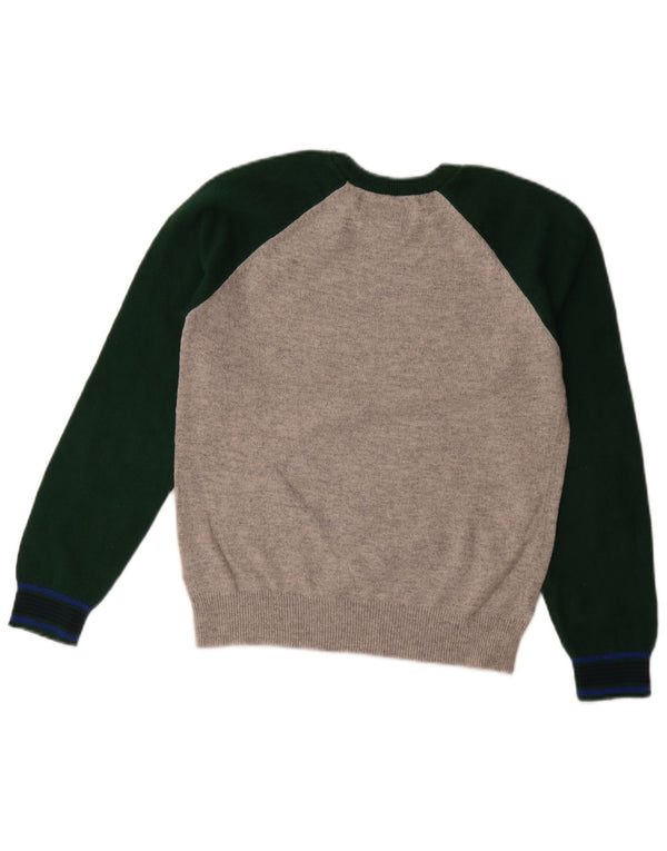 Gap Jungen-Pullover mit Rundhalsausschnitt, 11–12 Jahre, XL, graue Blockfarben-Baumwolle