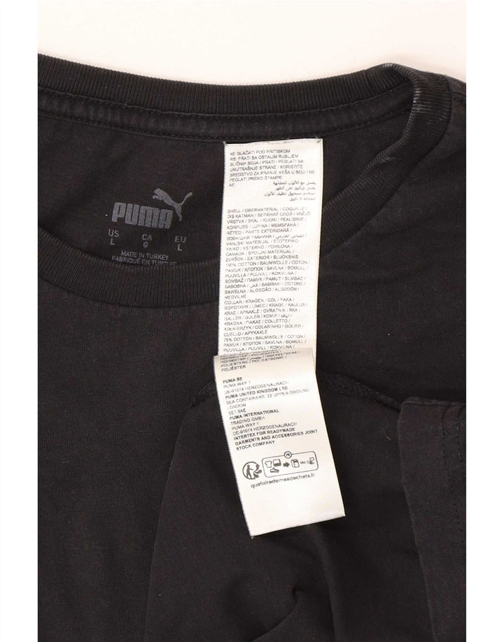 Puma Herren T-Shirt Top Large Schwarz Baumwolle