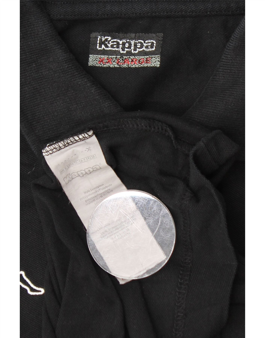 Kappa Herren Poloshirt 2XL Schwarz Baumwolle