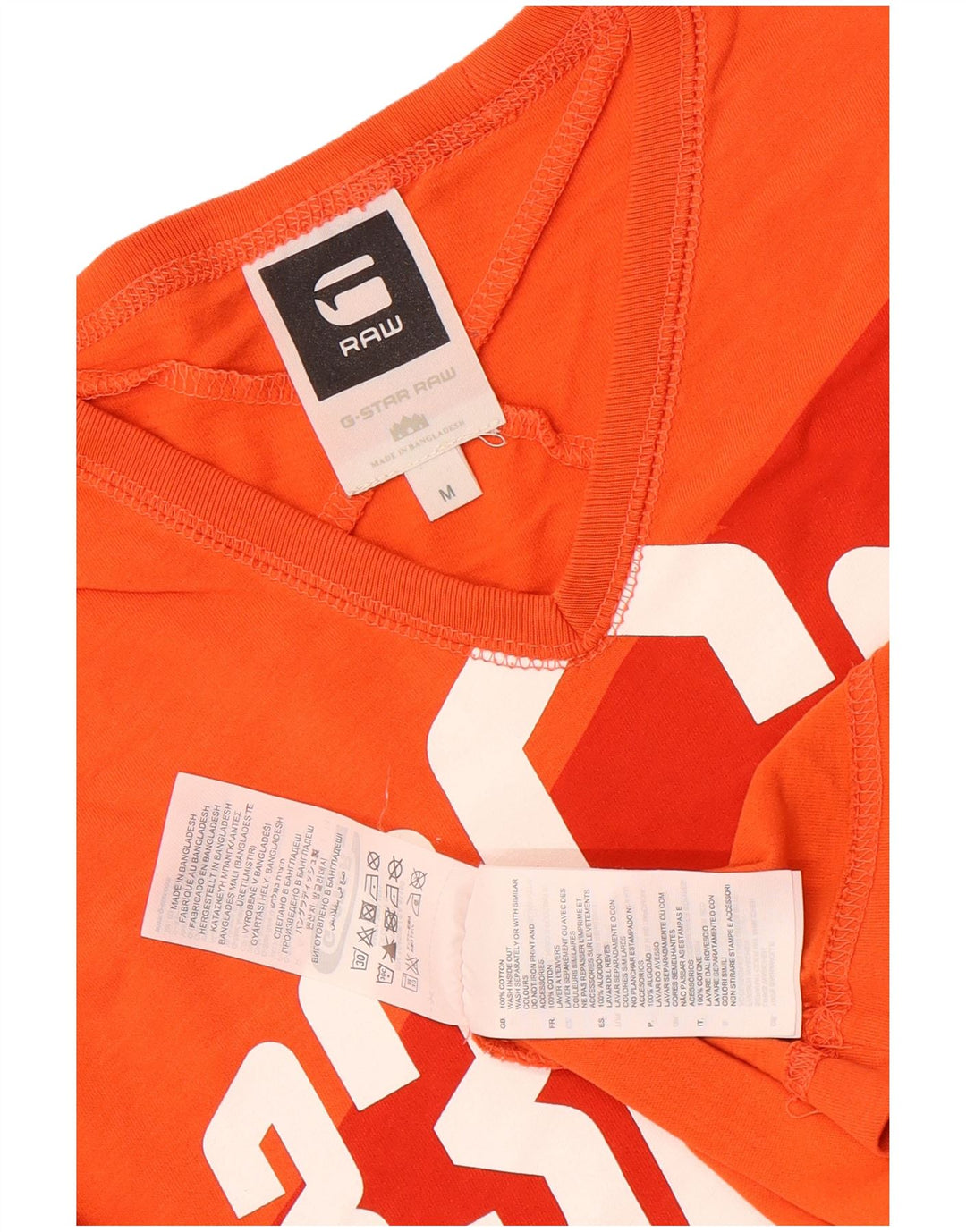 G-Star Herren Grafik-T-Shirt-Oberteil aus mitteloranger Baumwolle