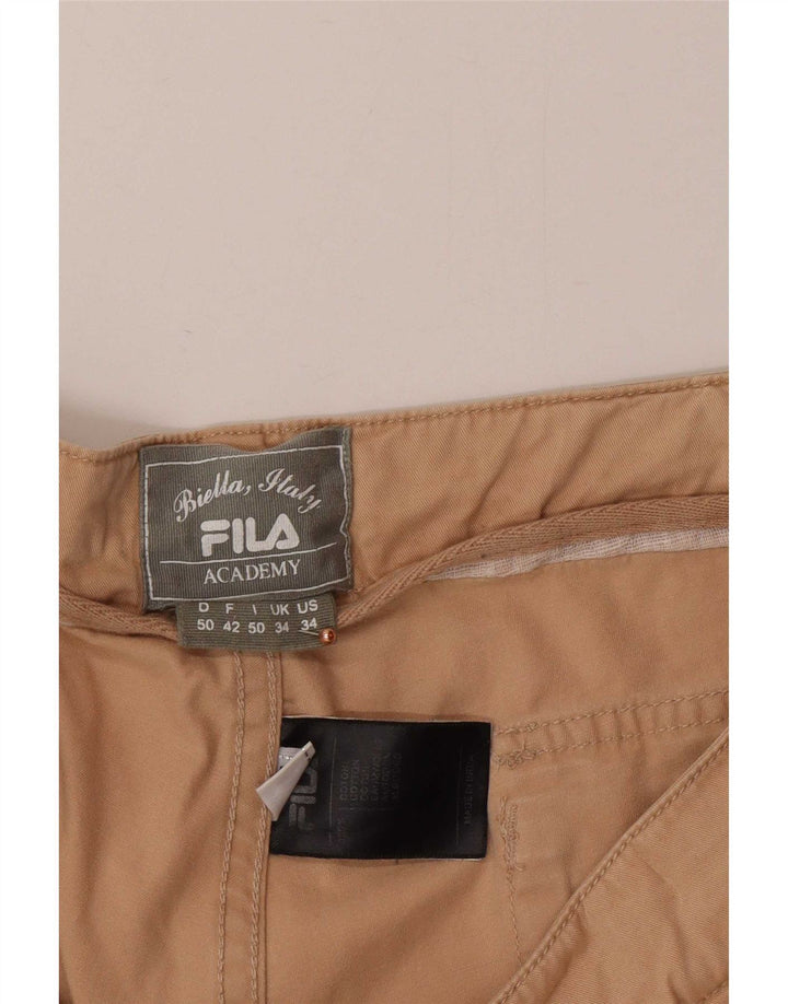 Fila Herren Cargoshorts W34 Large Beige Baumwolle