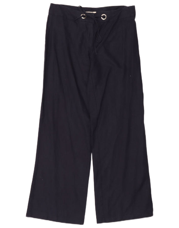 Marks & Spencer Damen-Hose mit weitem Bein, UK 14, Größe L W34 L32, Marineblau